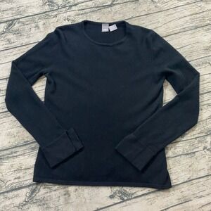 Cullen Womens S 100%‎ Cashmere Knit Pullover Sweater Black Soft Crewneck